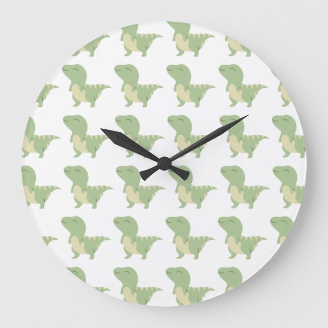 Baby Dinosaur Design Große Wanduhr (Vorderseite)