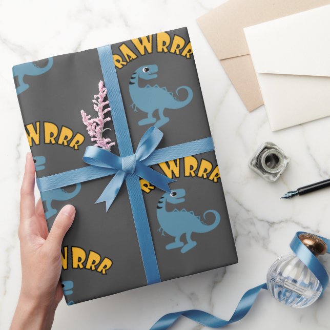 Baby Dinosaur Design - Matte Wrapping Paper Geschenkpapier (Schenken)