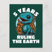 Baby Dinosaur Fünf Jahre alt Geburtstag