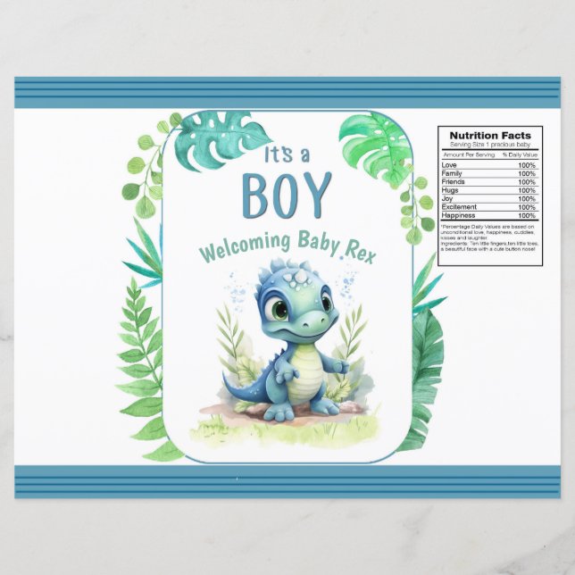 Baby Dinosaur Green und Blue Chip Bag (Vorderseite)
