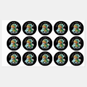 Baby Dinosaur Skaten So Roll Etiketten