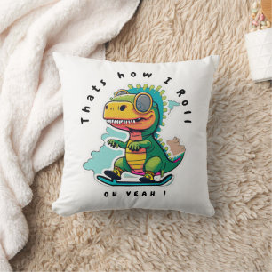 Baby Dinosaur Skaten So Roll Kissen