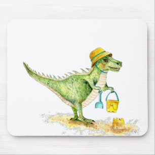 Baby Dinosaur T-Rex am Strand Mousepad