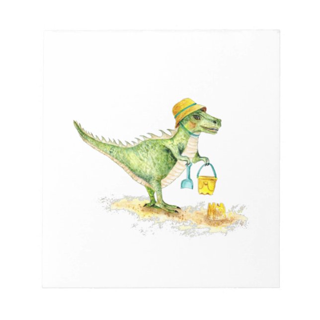 Baby Dinosaur T-Rex am Strand Notizblock (Vorderseite)