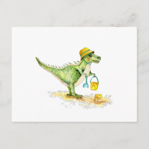 Baby Dinosaur T-Rex am Strand Postkarte