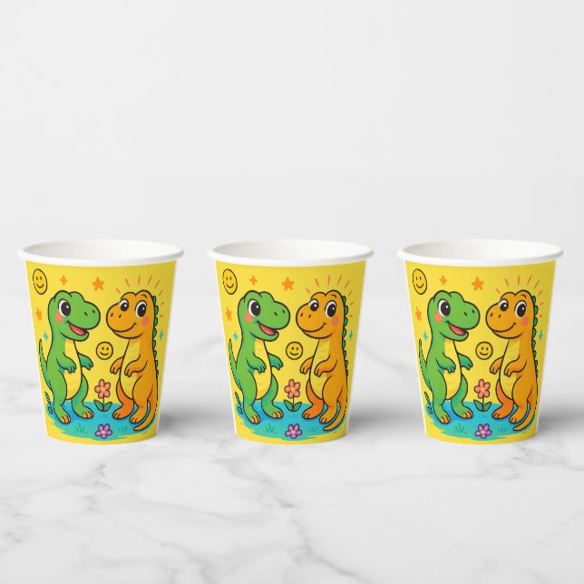 Baby Dinosaur-Themed Paper Cups Pappbecher (Multi)