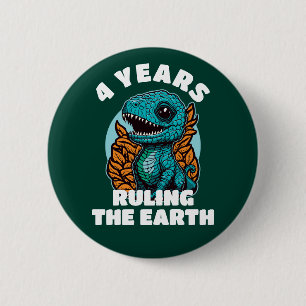 Baby Dinosaur Vier Jahre alt Geburtstag Button