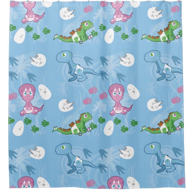 Baby Dinosaurier Duschvorhang (Vorderseite)
