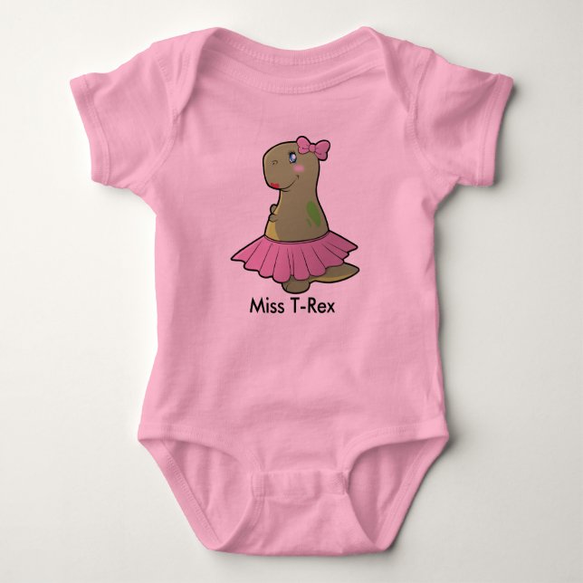 Baby-Dinosaurier-Fräulein T-Rex Bodysuit Tutu Baby Strampler (Vorderseite)
