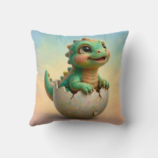 ~ BABY-DINOSAURIER ~ Schlüpft aus dem Ei ~ Kissen