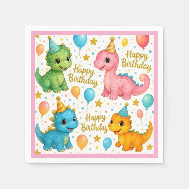 Baby Dinosaurier Servietten! Serviette (Vorderseite)