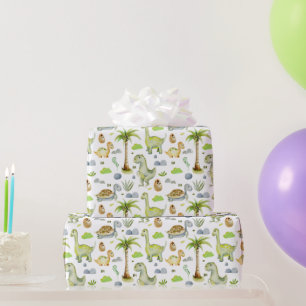 Baby Dinosaurier und Turtles Geschenkpapier