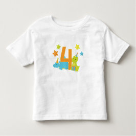 Baby-Dinosaurier vier Jährig-Geburtstags-Shirt Kleinkind T-shirt