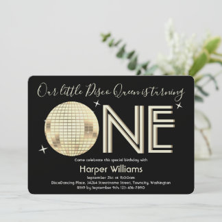 Baby Disco zum ersten Geburtstag Einladung