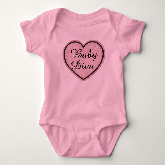 Baby Diva Heart Bodysuit Strampler (Vorderseite)