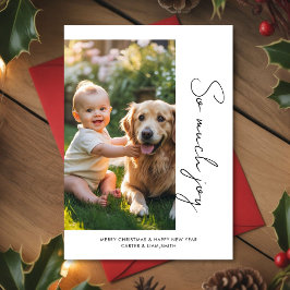 Baby & Dog So Much Joy Holiday greeting Card Feiertagskarte
