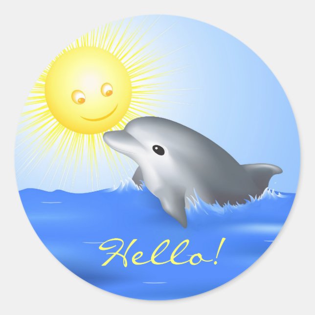 Baby Dolphin Runder Aufkleber (Vorderseite)