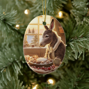 Baby Donkey Familie Ornament, Esel Liebhaber Gesch Keramik Ornament