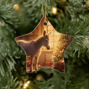 Baby Donkey Familie Ornament, Esel Liebhaber Gesch Keramik Ornament