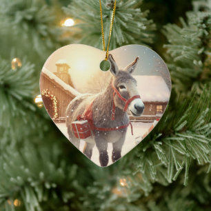 Baby Donkey Familie Ornament, Esel Liebhaber Gesch Keramik Ornament