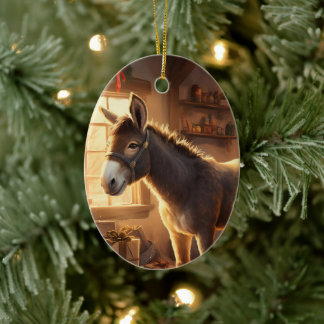 Baby Donkey Familie Ornament, Esel Liebhaber Gesch Keramik Ornament