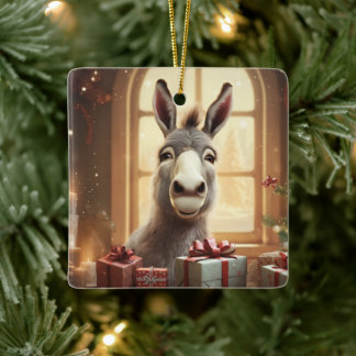Baby Donkey Familie Ornament, Esel Liebhaber Gesch Keramikornament