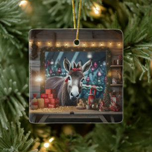 Baby Donkey Familie Ornament, Esel Liebhaber Gesch Keramikornament