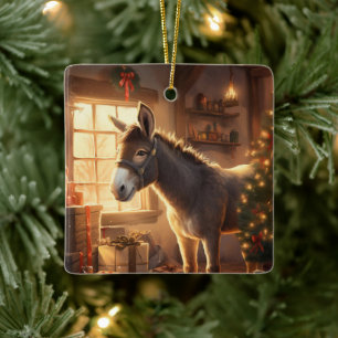 Baby Donkey Familie Ornament, Esel Liebhaber Gesch Keramikornament