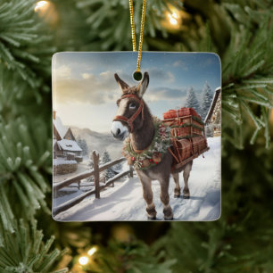 Baby Donkey Familie Ornament, Esel Liebhaber Gesch Keramikornament
