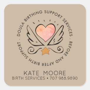 Baby Doula Birth Coach Midfrau Abzeichen Quadratischer Aufkleber