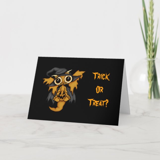 Baby-Drache - Halloweentrick-oder -Leckerei-Karte Karte (Vorderseite)