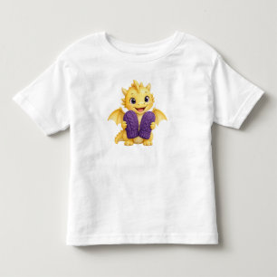 Baby-Drache hält Handschuhe Wasserfarben-Nursery-K Kleinkind T-shirt