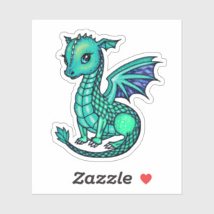 Baby-Drache Illustration Funkelnde Drachen Aufkleb Aufkleber