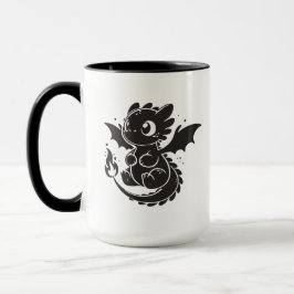 Baby-Drache Minimalistische schwarze Illustrations Tasse