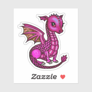 Baby-Drachen-Illustration Bunte Drachen-Aufkleber Aufkleber