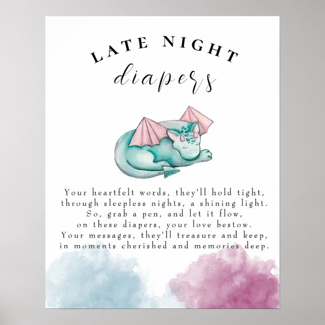 Baby Dragon Baby Shooter Spate Night Diapers Game Poster