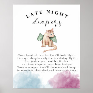 Baby Dragon Baby Shooter Spate Night Diapers Game Poster