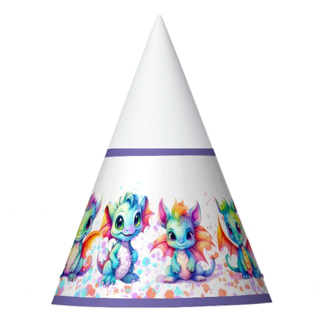 Baby Dragon Birthday Party Hats Partyhütchen (Vorderseite)