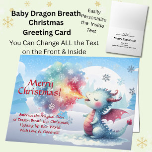Baby Dragon Breath Frohe Weihnachten Karte