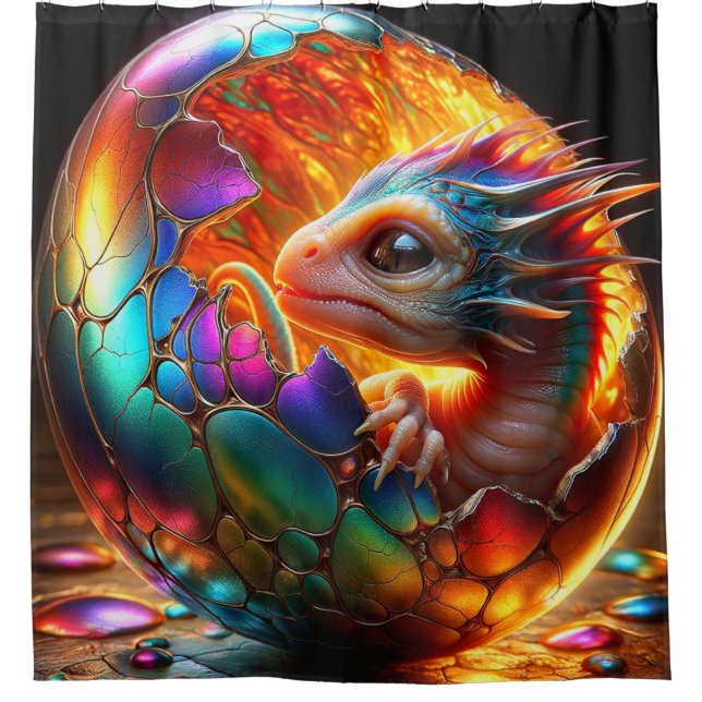 Baby Dragon Duschvorhang (Vorderseite)