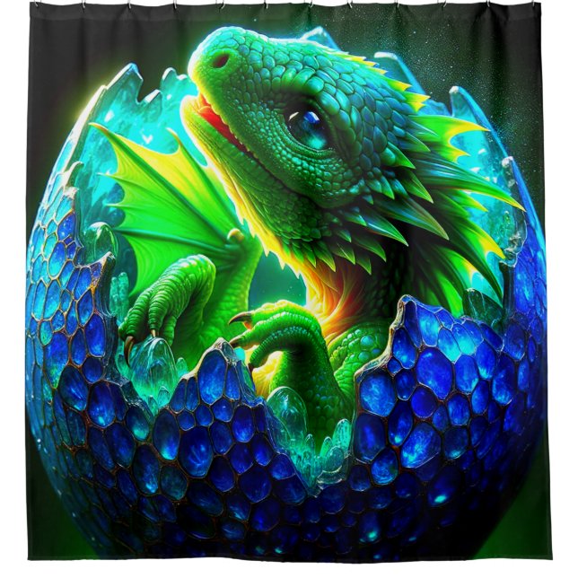 Baby Dragon Duschvorhang (Vorderseite)