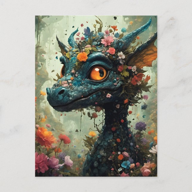 Baby Dragon Fantasy Postkarte (Vorderseite)