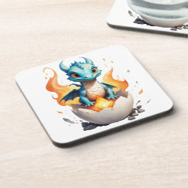 Baby Dragon hattet Flammenkunst Getränkeuntersetzer