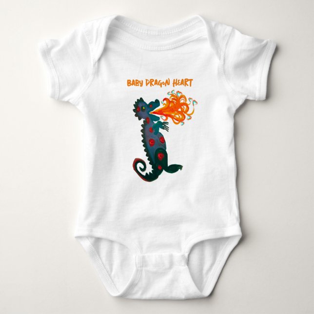 Baby Dragon Heart Bodysuit Baby Strampler (Vorderseite)