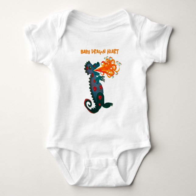 Baby Dragon Heart Bodysuit Strampler (Vorderseite)