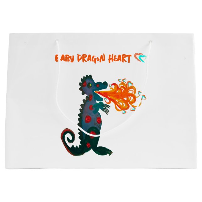 Baby Dragon Heart Geschenktasche Große Geschenktüte (Vorderseite)