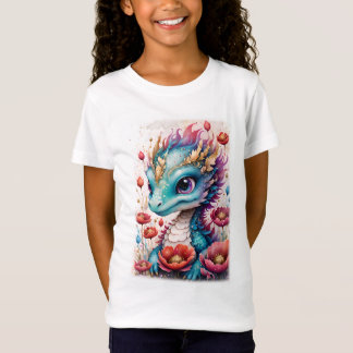 Baby Dragon in Blau und Rosa T-Shirt