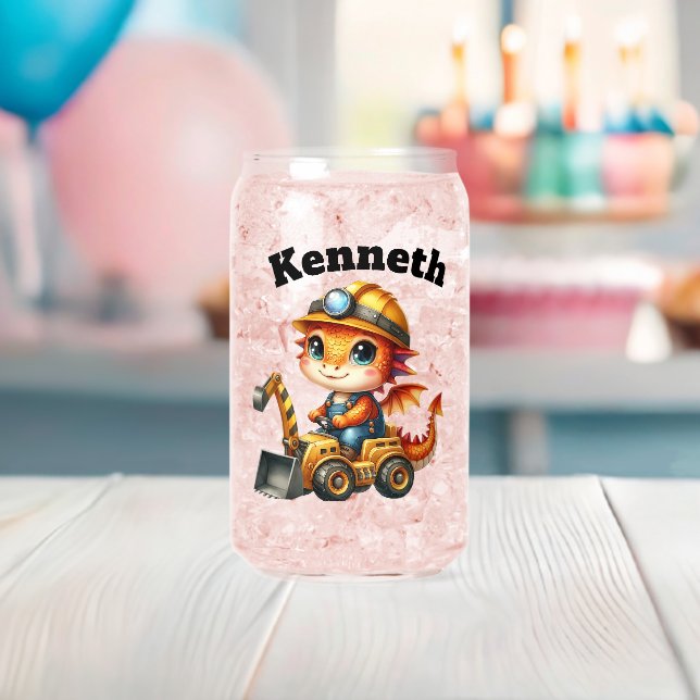 Baby Dragon in einem Baufahrzeug! Dosenglas (Insitu (Baby Party))