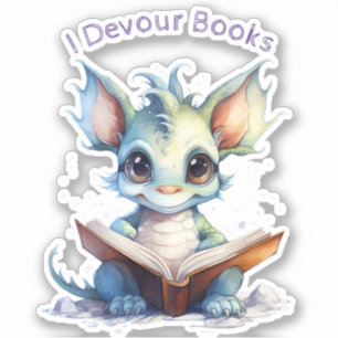 *~* Baby Dragon lesen - I DEVOUR BOOKS AP88 Aufkleber