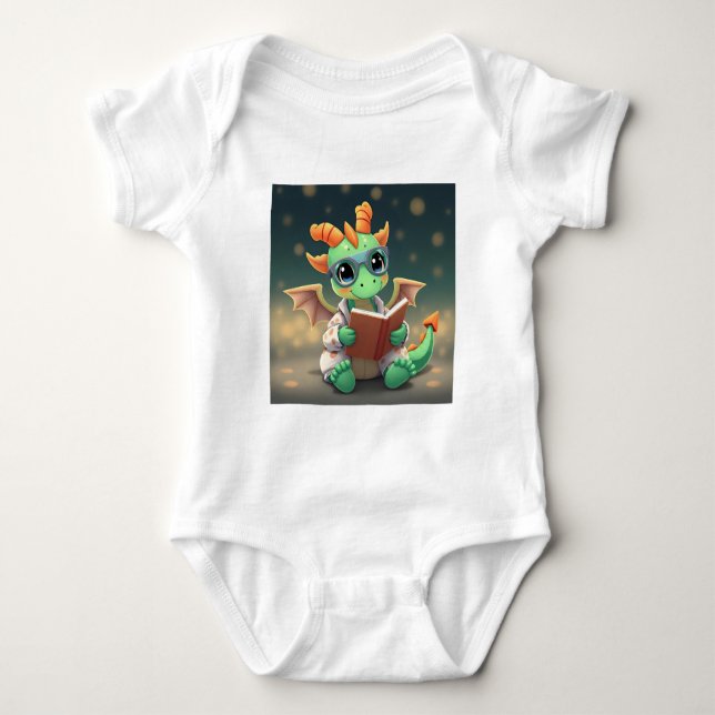 Baby Dragon liest ein Buch Strampler (Vorderseite)